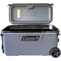 Coleman Convoy 100 QT koelbox met wielen – 94 liter – lichtgewicht en volledig geïsoleerd - houdt ijs 5 dagen koud - Donkergrijs