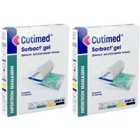 Cutimed Essity Sorbact gel Kompressen met hydrogel 7,5 x 7,5 cm 2x10 St Kompres