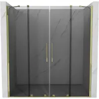 Mexen Velar Duo schuifdouchedeuren 200 , grafiet, goud - 871-200-000-42-50