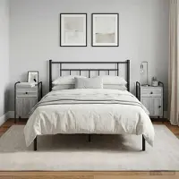 vidaXL Nachtkastje 2 st Grijs Sonoma 35 x 36,5 x 61 cm Bewerkt hout