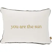 Zusss Kussen You Are The Sun Hartjes 35X25cm 100% Katoen Off White / Green
