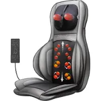 LifeProducts Elektrische Shiatsu Massagestoel & Kussen - Verwarmingsfunctie – 83,5 x 53 x 21 cm – Grijs