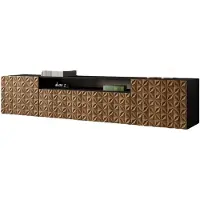 MargaretHadas24 TV-kast Cali, woonwand, lowboard, tv-standaard, woonwand, woonkamer, tv-board, woonkamermeubels, televisie, highboard, TV-kast, tv-lowboard, 200 cm, 3 deuren, zwart, bruin