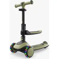 Kinderkraft HALLEY 2 – 2-in-1 loopfiets met zitje, verstelbare hoogte (25–33 cm), LED-wielen, opvouwbaar, 4 verstelbare stuurhoogtes, groen