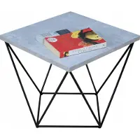 FutuStal Koffietafel, metalen, vierkant, industriële loftstijl, zwart + licht beton