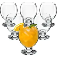 Kadax Sapglazen, 280 ml waterglazen van hoogwaardig glas, drinkglazen op een stevige voet, universele glazen voor het serveren van desserts, brandy, water (6 x 280 ml)