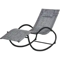 4Goodz Schommelstoel tuin ligstoel met hoofdsteun 155x61x88 cm -