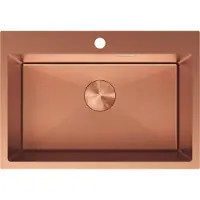 Mexen Solix roestvrijstalen gootsteen met 1 bak 650 x 450 , koper HC - 6403651000-65HC