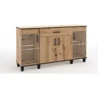 MargaretHadas24 Dressoir Vanessa II Kasten Glas Houten meubels Woonkamer Woonkamerkast 160 cm