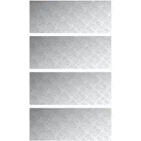 vidaXL Trapmatten 4 st 100 x 40 cm Zilver Aluminium Rechthoekig