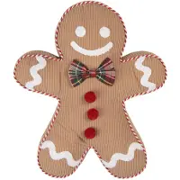 Clayre & Eef Sierkussen Gingerbread man 35x40x4 cm Bruin Polyester
