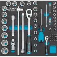 Hazet gereedschapsbak 163-224/57, 2/3 module, incl. gereedschapsassortiment, 57 stuks, schuimrubber, zwart/blauw