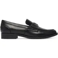 GUESS Dames Leren mocassins Beliso zwart (38), Leer, Plat, Geen, Casual, Klassiek FLTBSOLEA14