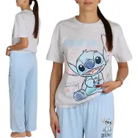 Sarcia.eu DISNEY Stitch Katoenen pyjama voor dames, tweedelige pyjama met korte mouwen en een lange broek, XL