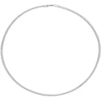 Cavill - Zilveren halsketting 925 Sterling Zilver - 45 cm - Plat gevlochten Omega ketting - Elegant en tijdloos sieraad dames