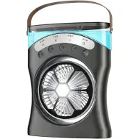Nexxt Mistventilator met Led - Usb Oplaadbaar - Nevelventilator - Tafelventilator - Zwart