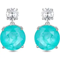 Luxenter 925 Sterling zilveren oorbellen met gerhodineerde Heilige Maria Afrikaanse Zirkonia - Sucrow