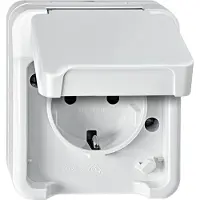 Merten SCHUKO-stopcontact MEG2300-8019, polarwit, met BRS AQUASTAR