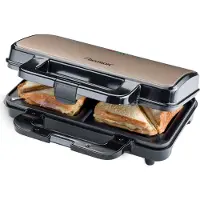 Bestron Tosti apparaat - ASM90XLSAT - 900W - Voor 2 tosti's - Anti aanbaklaag - Wit/Grijs - 5 jaar garantie