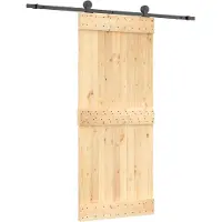 vidaXL Schuifdeur 85 x 210 cm Massief Pine Hout (Onbehandeld)