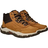 SKECHERS Veterboots 'SANTORO' donkerbruin / mosterd