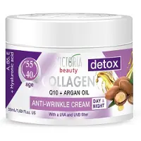 Victoria Beauty Huidverzorging Detox Dag- en Nachtgezichtscr?e Anti-aging Moisturizer met Collageen Hyaluronzuur Q10 Arganolie en een UVA/UVB-filter voor kinderen va