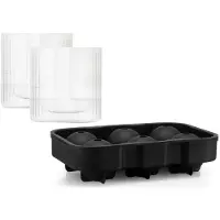 Bodum Whiskyset Douro Bar Met IJsbalvorm en Whiskeyglazen Zwart 300 ml (3-Delig)