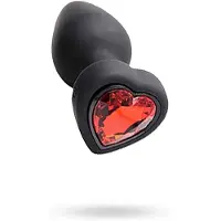 XR Brands Siliconen Vibrerende Rood Hart - Butt Plug met Afstandsbediening - Klein red