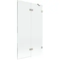 Mexen Lunar badwand 2-delig rechts 100 x 150 , transparant, geborsteld nikkel - 897-100-100-97-00-P