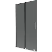 Mexen Velar badwand 2-delig schuifbaar 100 x 150 , grafiet, chroom - 896-100-000-41-01