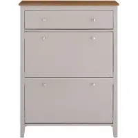 SoBuy FSR89-KA Schoenenkast met 2 Kleppen & Grote Lade – 12 paar schoenenopberglade voor entree, hal – Schoenenrek lichtbruin, 80×25×108cm