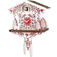 Engstler - 330 QM, rood - Wandklok met kuil - Quartz