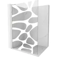 Mexen Kioto L douchescherm Walk-in 110 x 200 , witte golf, geborsteld nikkel - 800-110-103-97-97