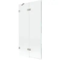 Mexen Lunar douchewand 2-delig links 90 x 150 , transparant, geborsteld nikkel - 897-090-100-97-00-L