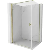 Mexen Mist-B draaideur douchecabine 100 x 110 , transparant, goud - 8A2T-100-110-50-00