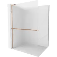 Mexen Kioto+ L douchescherm met plank Walk-in 100 x 200 , ijs, geborsteld koper - 800-100-123-65-30