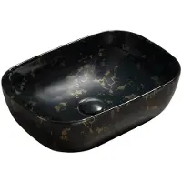 Mexen Rita opbouw waskom 45 x 32 cm, zwarte steen - 21084594
