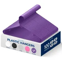 SereneLife 100 stuks kunststof kleerhangers - ruimtebesparende, stevige, slanke kledinghangerset, ideaal voor dagelijks gebruik. Kan tot 2,5 kg dragen