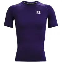 Under Armour Heren Armor HeatGear Compressie T-shirt met korte mouwen Paars (500)/Wit Medium