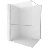 Mexen Kioto+ douchewand met plank Walk-in 140 x 200 , ijs, geborsteld nikkel - 800-140-121-97-30