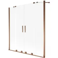Mexen Velar Duo badwand 2-delige schuif 160 x 150 , ijsbloem, roze goud - 896-160-000-32-60