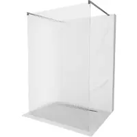 Mexen Kioto vrijstaande douchewand 100 x 200 , strepen 8 mm, gun metal - 800-100-002-95-09