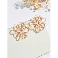 Fashion Jewelry Oorbellen flower beige / light pink - kralen oorbellen
