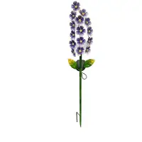 Galix Violette decoratielamp op zonne-energie - - G2622 - Metaal - Hoogte 65 cm - 15 micro-LED's - Warm wit - 3 lumen