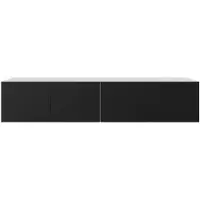 MargaretHadas24 Margaret Hadas24 TV-kast Leo, TV-meubel, TV-kast, 200 cm, modern design, geschikt voor wandmontage, woonkamer, TV-meubilair, wit, zwart