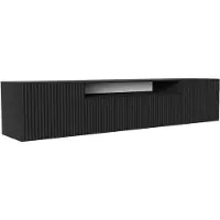 MargaretHadas24 TV-kast Noe, woonwand, lowboard, tv-standaard, woonwand, woonkamer, tv-meubel, woonkamermeubels, televisie, highboard, TV-kast, tv-lowboard, 200 cm, 3 deuren, zwart