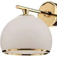 Argon Wandlamp Mina, dimbaar, messing / goud, Woon-/ Eetkamer, metaal, Modern, wandlamp