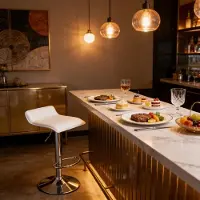 OKWISH Barkruk 62-84 Cm - In Hoogte Verstelbaar En 360 Graden Draaibaar - Keuken En Bar - Kunstleer - Wit