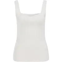 We fashion - Dames singlet van katoen - Wit - Katoen - Maat: M