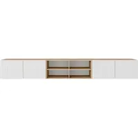 MargaretHadas24 Margaret Hadas24 TV-kast Mio IV, tv-meubel, laag tv-meubel, 300 cm, hangend, modern design, voor de woonkamer, wandmontage, tv-meubel, wit